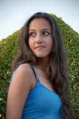 Portrait of beautyful woman outside in nature