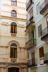 Fototapeta na wymiar Valencia calle del Mar street buidings detail Spain
