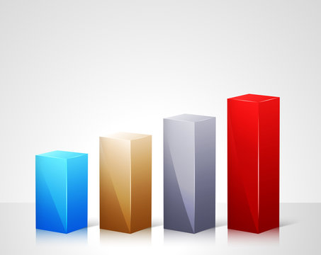 Infographic template with 3d bars