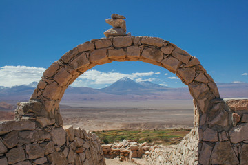 Atacama desert - volcano Licancabur - obrazy, fototapety, plakaty