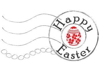 Happy Easter stamp