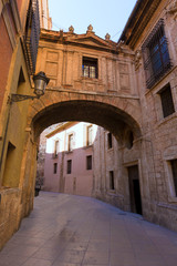 Fototapeta na wymiar Valencia Cathedral Arch Barchilla street at Spain