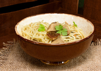 Спагетти с мясом