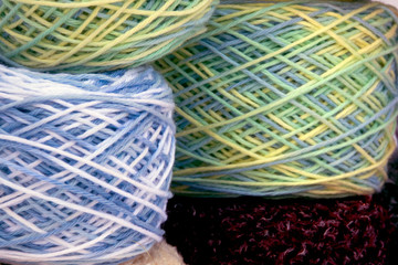 Close Up of Multi-Colored Crochet Cotton