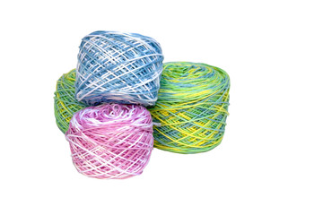 Four Rolls of Multi-Colored Crochet Cotton