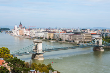 Naklejka premium Chain Bridge, Budapest, Hungary