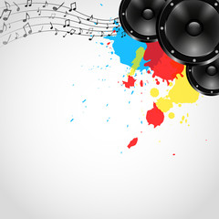 Music Background with Speakers and Spots - Vector © marekkulhavy012
