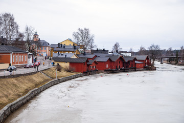 Old Riverside Storehouses In Porvoo