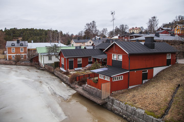 Old Riverside Storehouses In Porvoo