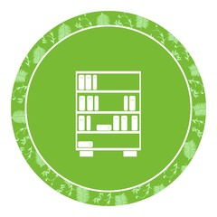 Bibliothèque dans un panneau vert