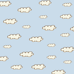 seamless background with cartoon clouds