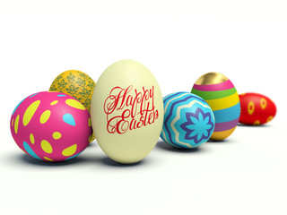 Colorful Easter egg. 3d render illustration.