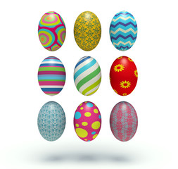 Set of vertical colorful Easter eggs.