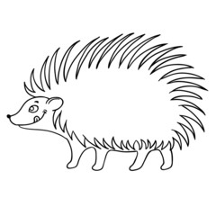 Coloring for kids depicting hedgehog