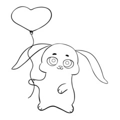 Coloring for kids, funny bunny