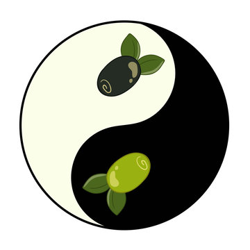 yin yang pattern with olive inside
