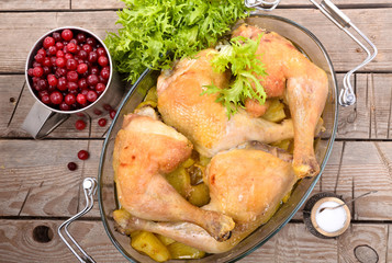 Roasted chicken legs