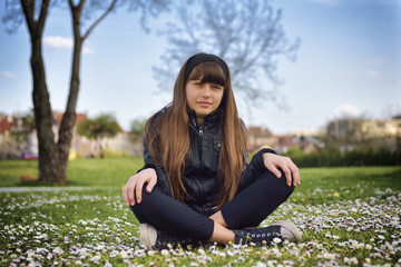 Girl Sitting in the Park