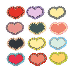 Set of holiday hearts