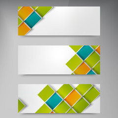 Vector banners and squares. Color set