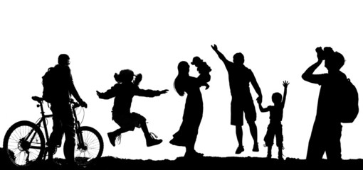 Naklejka premium Set photos of silhouettes