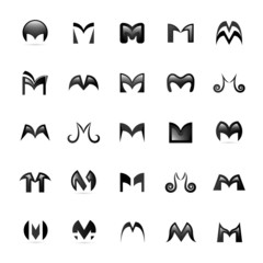 Unusual Letters Set - Isolated On White Background