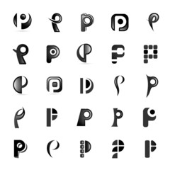 Unusual Letters Set - Isolated On White Background