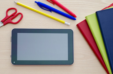 tablet pc on a Classroom Desk