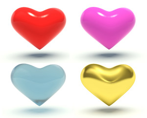 Set of hearts. 3d render