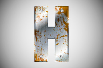 Metal letters of the alphabet H