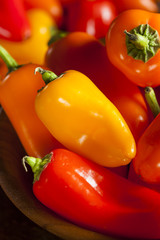 Group of Organic Colorful Hot Peppers
