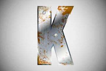 Metal letters of the alphabet K