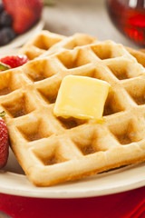 Homemade Belgian Waffles with Fruit