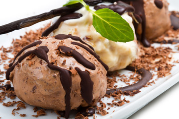 Chocolate and Vanilla Ice Cream