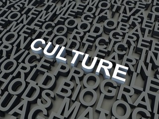 Word Culture in white. Keyword concept.