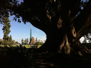 Perth Swan Bell Tower in Esplanade park before recontruction of the area