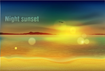 sunset in the desert