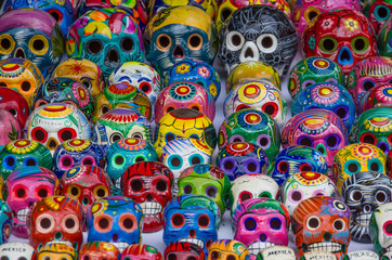 Mexican colorful skulls