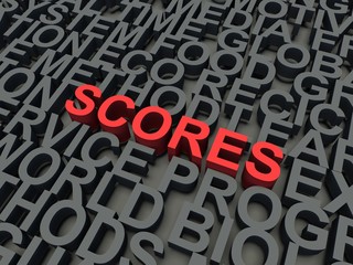 Word Scores in red. Keyword concept.