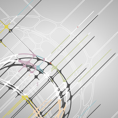 Abstract circles background, futuristic dynamic illustration.