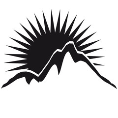 Schöne Berge Sonne Logo