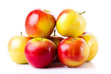 fresh colorful apples isolated on white background