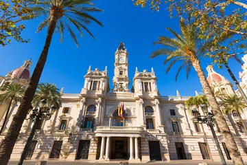 Foto op Aluminium Valencia Ayuntamiento city town hall building Spain © lunamarina