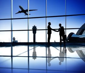 Agreement of Two Businessman on an Airport