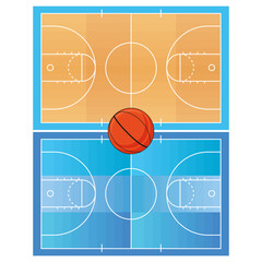Basketball Field  Isolated On White Background