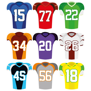 Football Uniforms Isolated On White Background