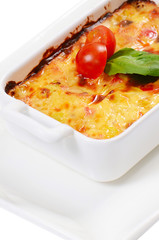 House lasagna with vegetables and mushrooms