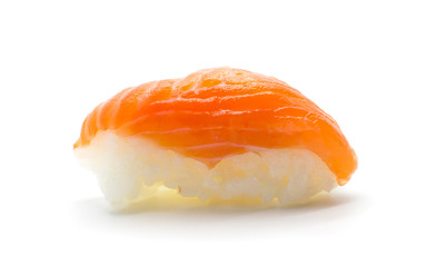 Salmon sushi isolated on white background