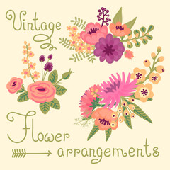 Vintage flowers. Cute flower for design