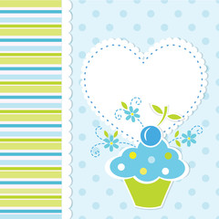 Baby background with cupcake